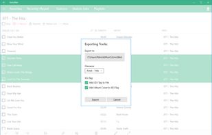 SonicWeb for Windows 10 track export