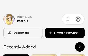 Shows app homepage in light mode