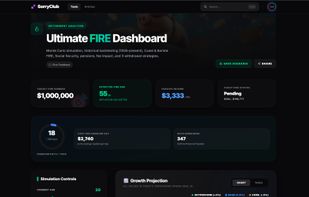 FIRE Calculator - Monte Carlo simulation and growth projection