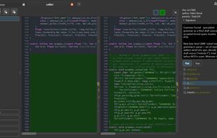 Side by side commit diff viewer in dark theme