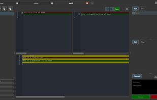 Merge conflict resolution viewer in dark theme