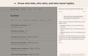 Ask about your own suppliers: who bids, who wins lines, and who has been invited but never bid.