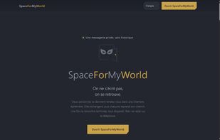 The landing page: two people meet in a room that closes on its own.