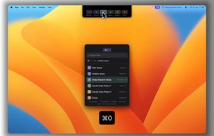 Switch to your custom spaces in the blink of an eye. From the camera notch, the menu bar or quick-switcher.