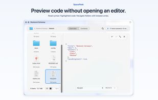 Preview source code with syntax highlighting.