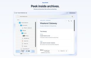 Preview files inside ZIP, RAR and 7z archives.