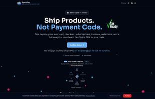 SparkPay: hosted pricing page, Stripe checkout and feature gating