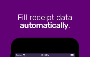 Fills the receipt data automatically from most receipts. Saves valuable time when you don't have to enter the data manually.