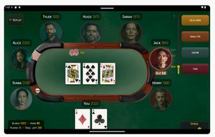 Main table, full ring. Configurable from heads-up to Full ring.
