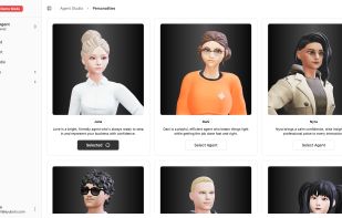 Agents Studio — Browse and choose from multiple personalities to match your business.