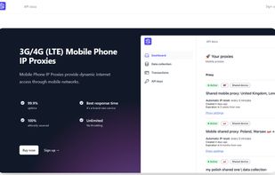 Mobile proxy page on Spaw.co