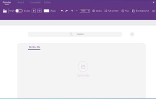 Interface displayed at startup