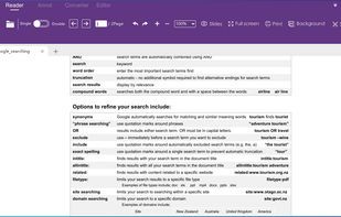 Interface displayed when opening a document