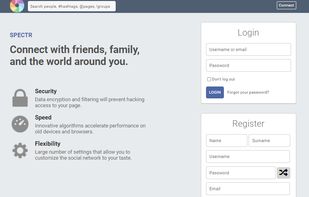Login / Register screen