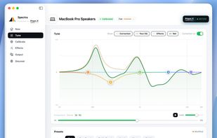 Full Parametric EQ to tune your sound, Easy to use tone generator to find trouble frequencies, and easy to save output profiles that auto-change