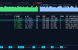 snet top in the terminal