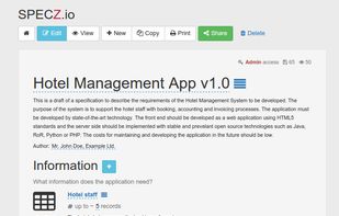 Software Requirements Specification - Edit mode