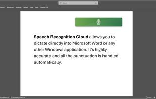 Speech Recognition Cloud Speech-to-Text working in Windows 11 in Microsoft Word.