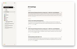 List of meetings