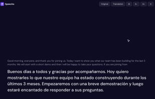 Live subtitles with translation, as viewers see them