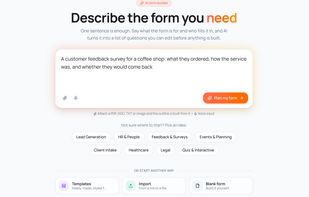 Describe the form you need in plain language