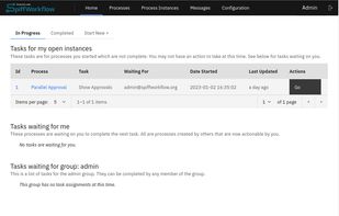 End user task assignments home page