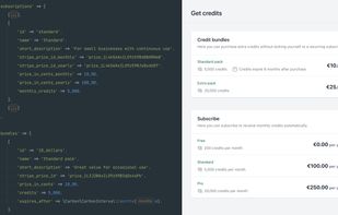 Easy configuration of subscription plans and purchases