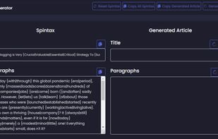 Get spintax format or generate article