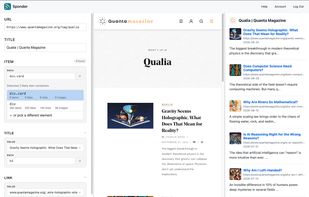Build a feed from any webpage. Elements are detected automatically, and then customizable.