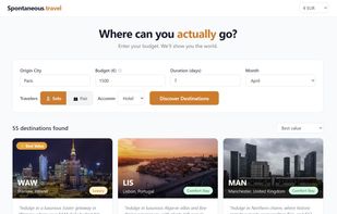 Spontaneous.travel screenshot 1