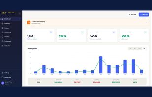 Dashboard — revenue, profit, and recent sales at a glance