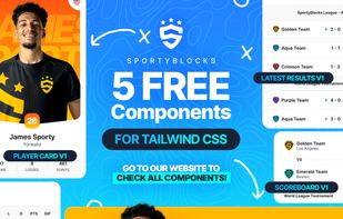 5 Free Sports Components fro Tailwind CSS