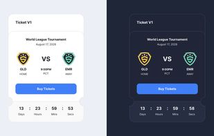 Ticket component light and dark