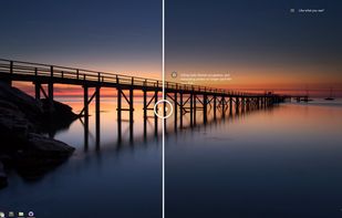 Side by Side comparison of the Desktop and the Spotlight Lock Screen image.