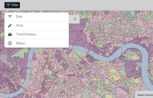 Select one of the geomarketing tools to visualize the areas with your best-fit customers.