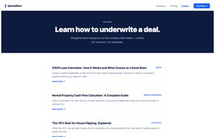 Free real estate investing guides covering DSCR, cash flow, cap rate, and rental property analysis