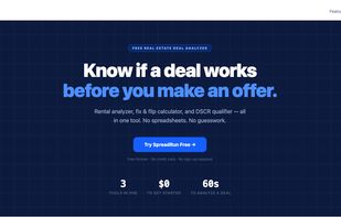 SpreadRun free real estate deal analyzer — rental, fix and flip, and DSCR calculator in one place