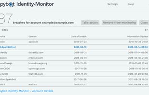 Spybot Identity Monitor Account Details