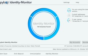 Spybot Identity Monitor Main View