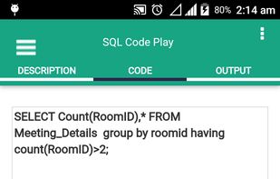 SQL Code Play screenshot 1
