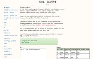 SQL Teaching screenshot 1