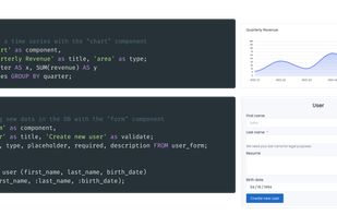 Examples of SQL queries and resulting website components