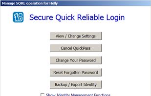 SQRL by Steve Gibson screenshot 1