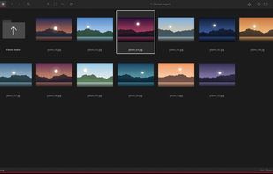 Thumbnail grid for browsing images and navigating folders.