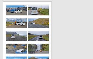 Select the photos and click Tidy Grid: they're arranged in an evenly spaced grid.