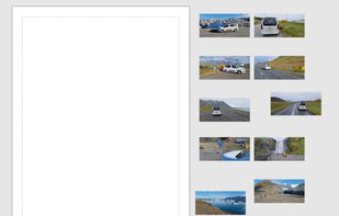 Photos added in one go wait beside the page until you place them.