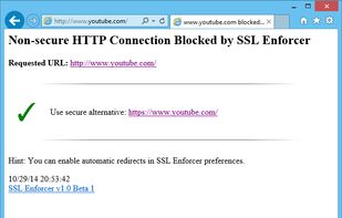 SSL Enforcer was not able to redirect non-secure connection because SSL is not available for the target site (as seen in browser).