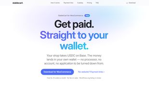StableCart homepage: take USDC on Base straight to your own wallet