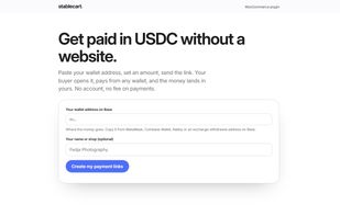 Payment link builder: get paid in USDC without a website
