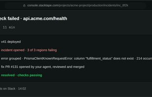 Incident investigation with a fix pull request ready for human review